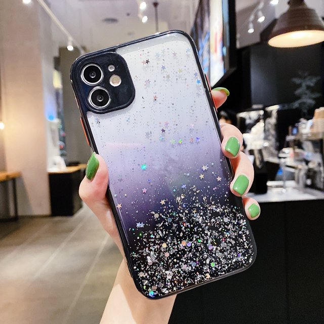 Starry For Xiaomi Redmi 9 10 Note9 Note9s 9a 9c 10C 11lite 11t Note104g Note10pro Note11s Note11pro Note12s Note12pro Fine Hole Sparkling Powder Anti Drop Phone Case