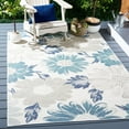 thumbnail image 2 of SAFAVIEH Sunrise Aria Floral Reversible Indoor/Outdoor Area Rug, Ivory/Blue Grey, 6'7" x 6'7" Square, 2 of 2