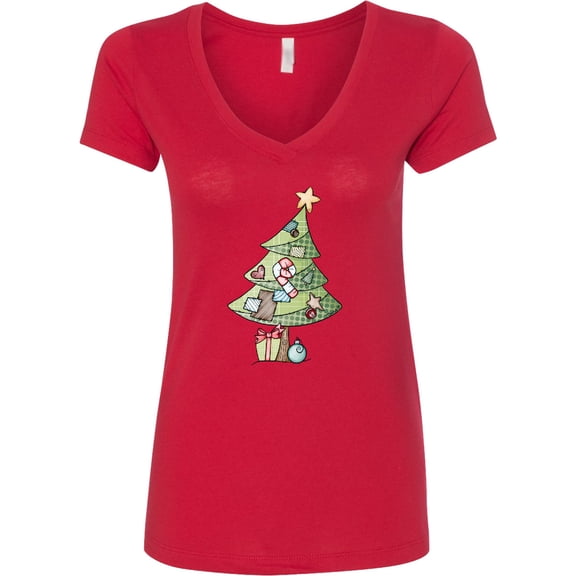 Inktastic Christmas Tree Women's V-Neck T-Shirt