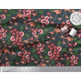 thumbnail image 3 of Soimoi Polyester Crepe Fabric Leaves,Floral & Flamingo Bird Fabric Prints by Yard 52 Inch Wide, 3 of 3