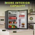 thumbnail image 3 of 4.5 Cu.Ft Mini Fridge with Freezer for Bedroom Office or Dorm with Adjustable Remove Glass Shelves Compact Refrigerator, 3.1 cu ft, Stainless Steel, 3 of 6