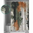thumbnail image 4 of Vintage Sage Green Orange Waterproof Fabric Shower Curtain, Modern Abstract Art Shower Curtain for Bathroom Curtains Bathtubs Hotel Washable Shower Curtains with 12 Hooks Small 36x72in, 4 of 6