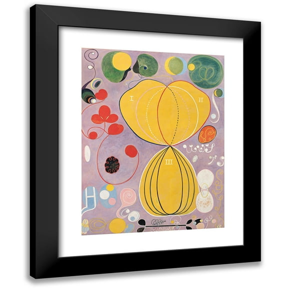 Hilma af Klint 11x14 Black Modern Framed Museum Art Print Titled - Group Iv, No. 7, the Ten Largest, Adulthood (1907)