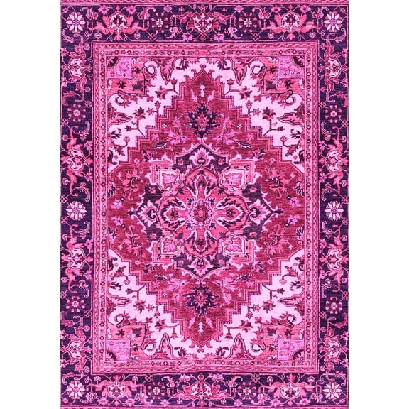 Ahgly Company Indoor Rectangle Persian Pink Traditional Area Rugs, 5' x 7'