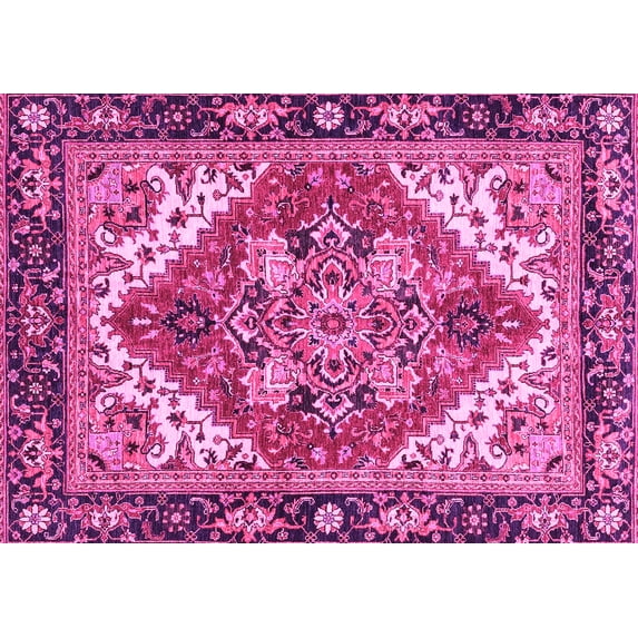Ahgly Company Indoor Rectangle Persian Pink Traditional Area Rugs, 8' x 10'