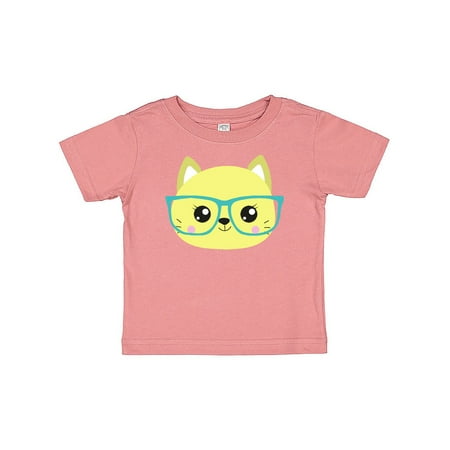 

Inktastic Hipster Cat Cat With Glasses Yellow Cat Gift Baby Boy or Baby Girl T-Shirt