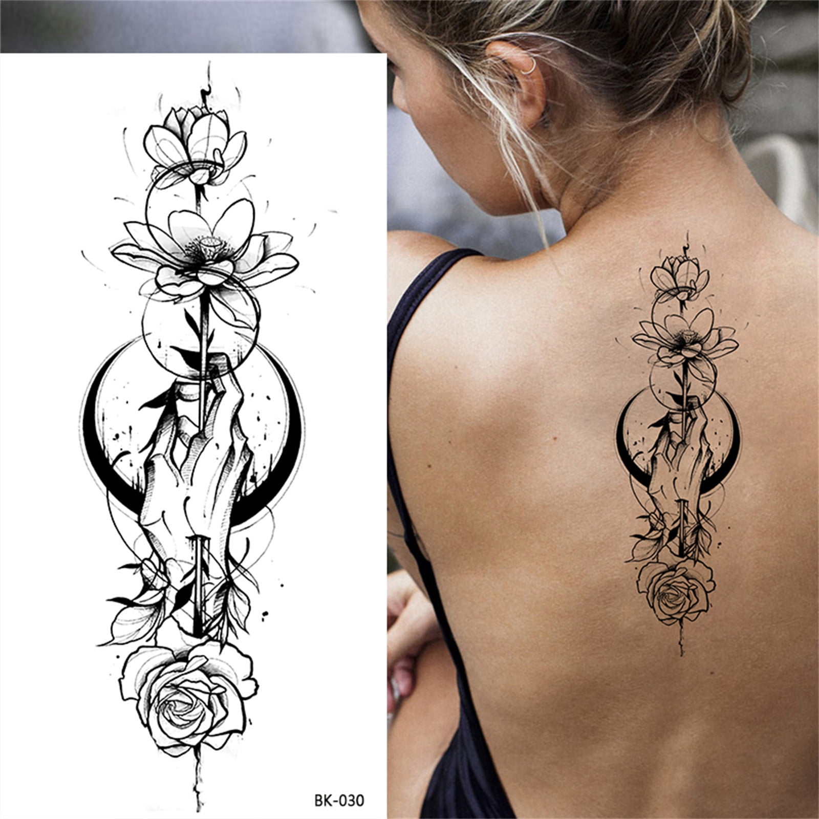 Tattoo Stickers LnjYIGJ Sketch Tattoos Stickers Abstract Stickers Rose  Flowers 