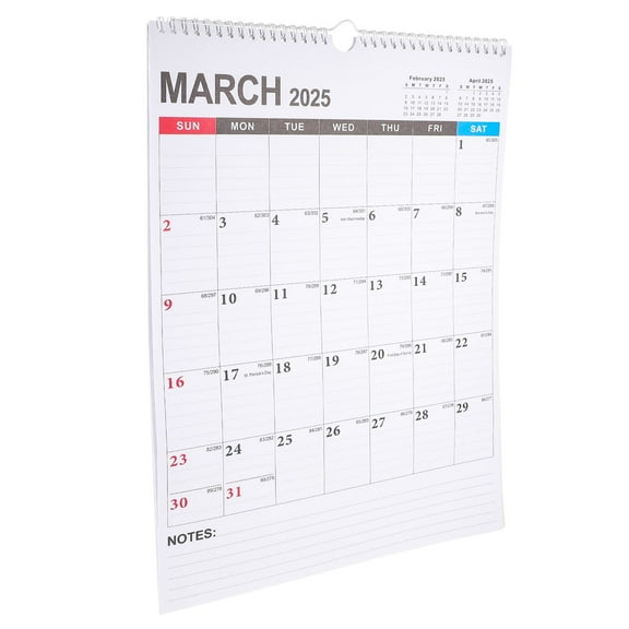 PBPBOX Sturdy Tearable Wall Calendar for Office and Home with Notepad Design White Paper
