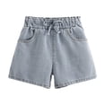 thumbnail image 3 of MEZZALL Child Girls Denim Shorts For Outdoor Play Comfortable Elastic Waist Kids Shorts Toddler To Big Girl Cozy Active Summer Athletic Casual Fashion Running Bottoms, 3 of 9