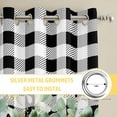 thumbnail image 6 of Green Eucalyptus Leaves Kitchen Curtains Window Panels, Black White Plaid Farmhouse Watercolor Insulated Window Treatment Curtain, Grommet Curtains for Bedroom/Living Room, 2 Piece 27.5"Wx39"L, 6 of 8