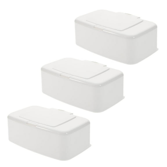 Clispeed Refillable Wipes Container Box White PP 3Pcs