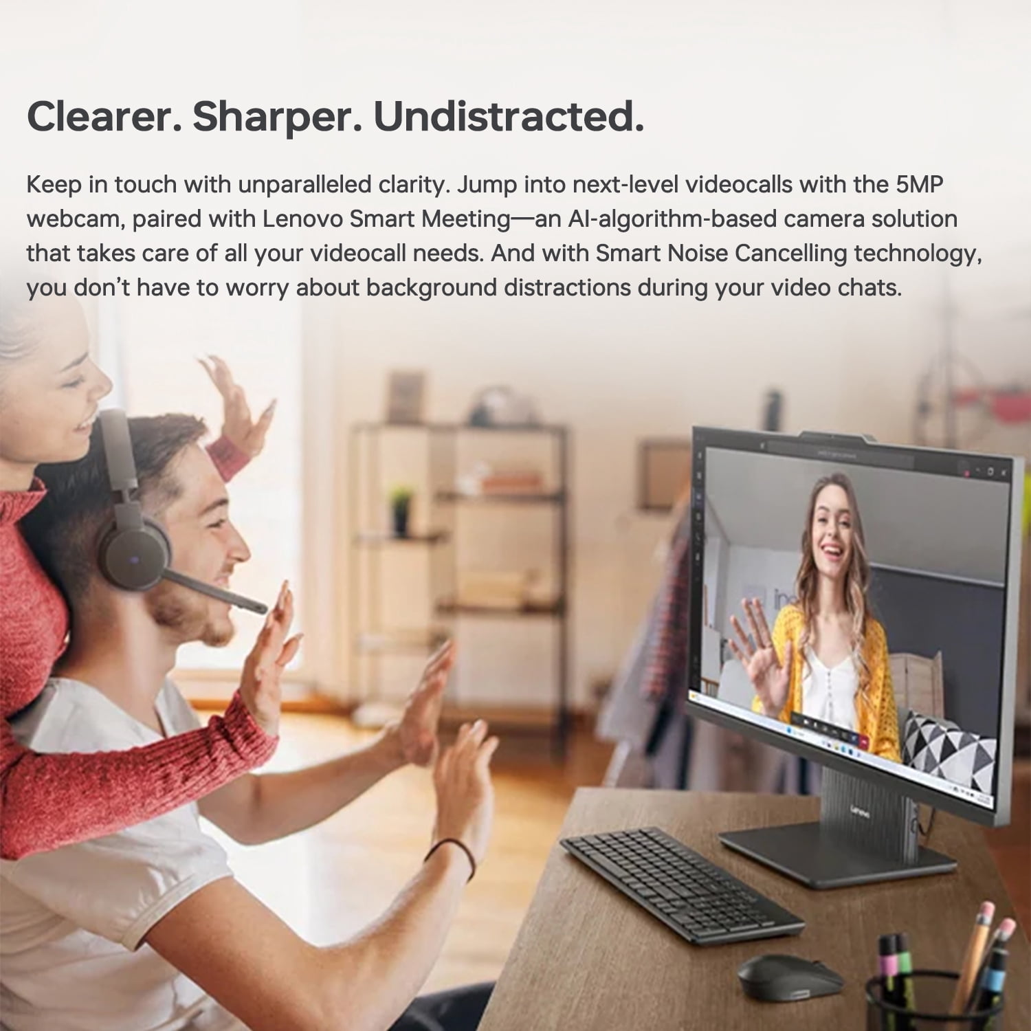 Lenovo IdeaCentre Business Computer All-in-One PC, 27" FHD 100Hz Display, AMD Ryzen 7 8845HS, 32GB DDR5, 1TB SSD, Wi-Fi 6, Windows 11 Home with AI & Microsoft Copilot, Wireless KB & M, Grey
