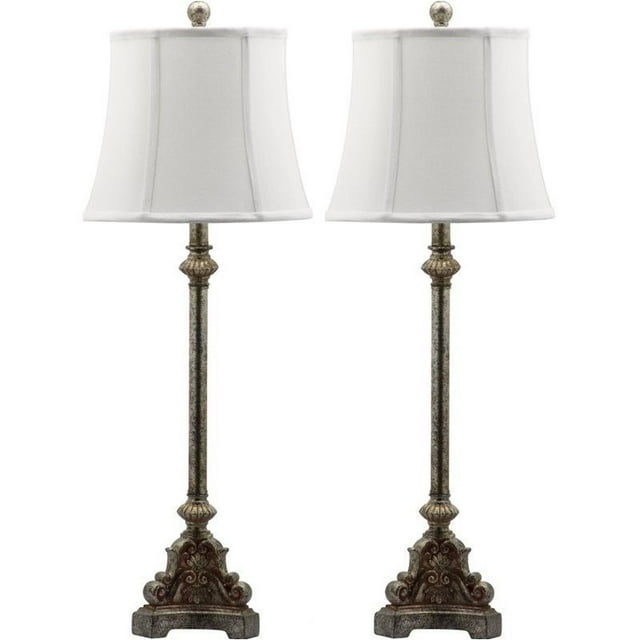 Safavieh collection d'Éclairage Rimini console Antique Argent Lampe de Table 33,5 Pouces (Ensemble de 2)