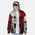 thumbnail image 2 of Balery Red And White Screaming Demon Skull Sudadera ligera de manga larga con capucha y protección solar UPF 50+ para hombre y mujer, ideal para pesca y running-Large, 2 of 7