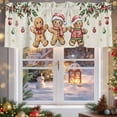 thumbnail image 5 of Kitchen Cafe Valance Curtain for Small Windows,Winter Gingerbread Man Xmas Ball Rod Pocket Short Valances,60x18in, 5 of 9