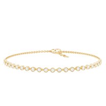 Rosec Jewels Lab Created Diamond Chain Bracelet for Women - EF-VS Quality - Ready to Gift for Valentines, 18K Yellow Gold, 7.0 inches