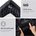 thumbnail image 4 of JERFIT 7-Piece Split King Satin Sheet Set, Black - Wrinkle Free, Deep Pocket Fitted Sheets for 16" Mattress, OEKO-TEX Certified Polyester Bedding, 4 of 10