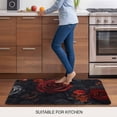 thumbnail image 5 of Red Orange Roses Doormat Outdoor Entrance 24"x36", Elegant Romantic Flowers Pastoral Absorb Moisture Dirt Door Mats, Non-Slip Rubber Backing Floor Mats Indoor, Low-Profile Front Door Rugs, 5 of 9