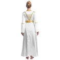 thumbnail image 2 of renvena Robe de Danse pour Femmes Croix Dorée avec Costume de Prière Tenue de Danse Blanche&Noire L, 2 of 7