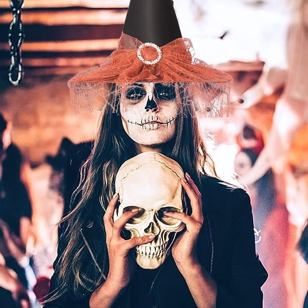 SOMBRERO DE BRUJA NEGRO/NARANJA - Casa De Navidad CCS