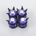 thumbnail image 3 of Pure Handmade Bling Bling Rhinestones Tire Valve Stem Caps 4 Pack, Purple, 3 of 8