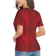thumbnail image 2 of Goofa Vintage Burgundy Pattern Women's Slim-Fit Short-Sleeve V-Neck T-Shirt,Classic-Fit Short-Sleeve V-Neck T-Shirt-3X-Large, 2 of 5