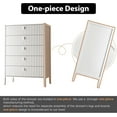 thumbnail image 6 of FURNIWAY White 5 Drawer Dresser, Fluted Wood Chest of Drawers, Modern Dresser with Deep Drawers for Clothes, Large Capacity Storage Cabinet for Bedroom,Living Rooms,Offices and Entryways, 6 of 9