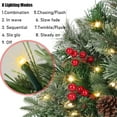 thumbnail image 3 of Pre-lit Faux Holiday Planter Filler, Battery-Operated Outdoor Christmas Planter with LED Lights, 8 Modes, Realistic Greenery, Holiday Porch Decoration (1, B), 3 of 7