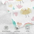 thumbnail image 4 of Dreamtimes Face Hand Towel Set Cute Cartoon Owls Flowers Rainbow Cotton Washcloths, Quick-Dry Highly Absorbent Bath Towel- Pack of 2, 4 of 7