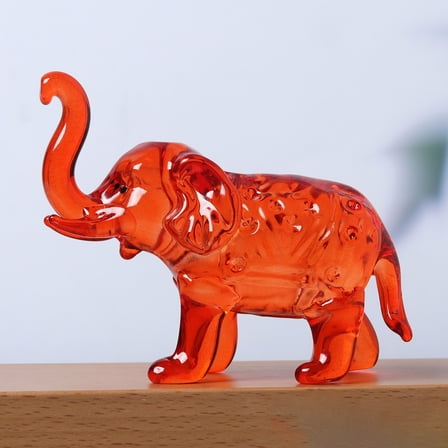 Elephant Figurine, Glass Statue for Halloween Christmas Holiday Gifts, Crystal Collectible Tabletop Decoration，Red