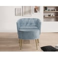thumbnail image 2 of Home Design 2-Piece Cassy Velvet Flared Arm Living Room Furniture Set with Chair with Stool, Loveseat with Coffee Table, Blue, 2 of 13