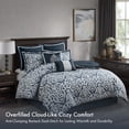 thumbnail image 2 of Set de edredón Madison Park Odette Jacquard Damask King Navy, 2 of 9
