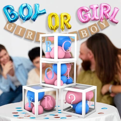 191pcs Pink Blue Gender Reveal Decorations, Boy or Girl Gender Reveal with Balloon Arch Kit, Baby Boxes, Fringe Curtains, Photo Props, Cake Copper$$Home Decor, Kitchen, & Other