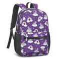 thumbnail image 2 of Unicorn and Rainbow Purple Pattern 17" Waterproof Oxford School Backpacks for Teens, S-Shape Padded Straps, for School, Travel, Hiking, Camping, 2 of 5