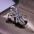 thumbnail image 2 of Kcodviy Women‘S Full Diamond Bow Rings for Teen Ring Engagement Ring Jewelry Masculine Rings Gifts Fruit Rings Adjustable Rings for Teen Rings Size 4, 2 of 7