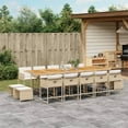 thumbnail image 1 of vidaXL 15 Piece Garden Dining Set with Cushions Beige Poly Rattan, 1 of 5