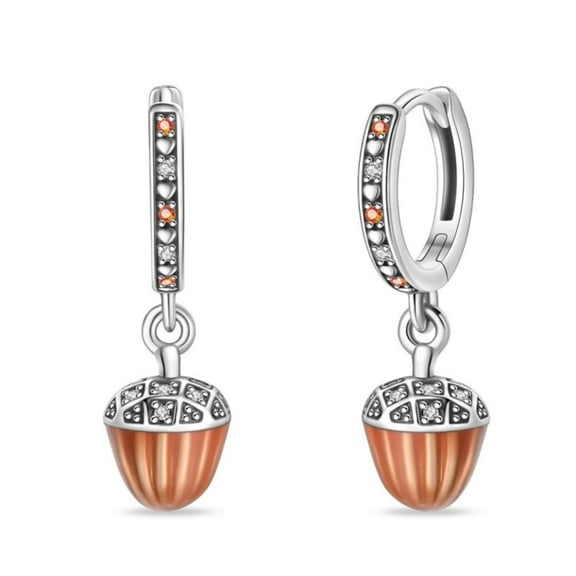 KUNSIR Fashion Cute Pinecone Dangle Hoop Earrings for Women 925 Silver Huggie Earings