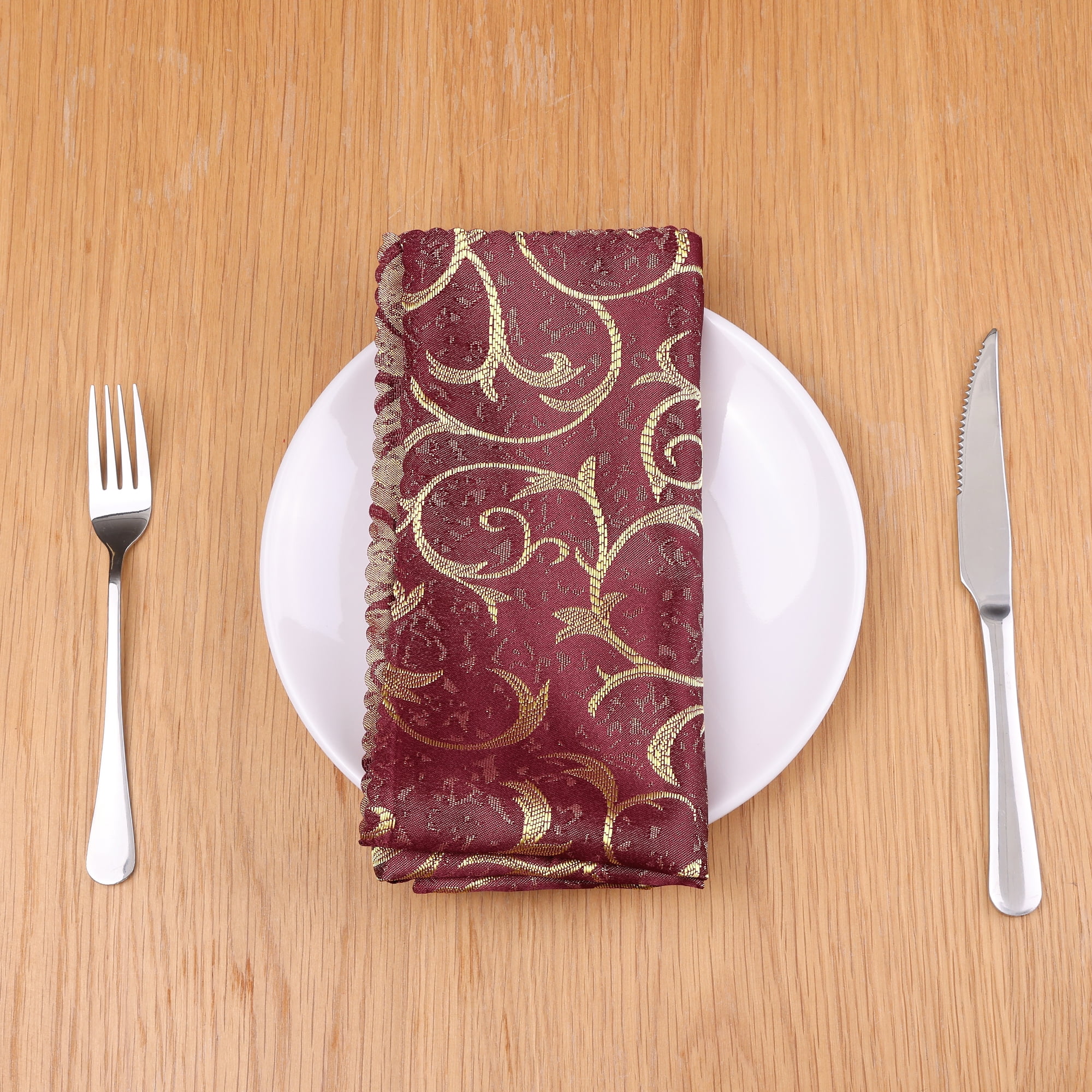 Unique Bargains 6 Pack Cocktail Napkins Great Napkins for Dinner Wedding Restaurant Party Wine Red