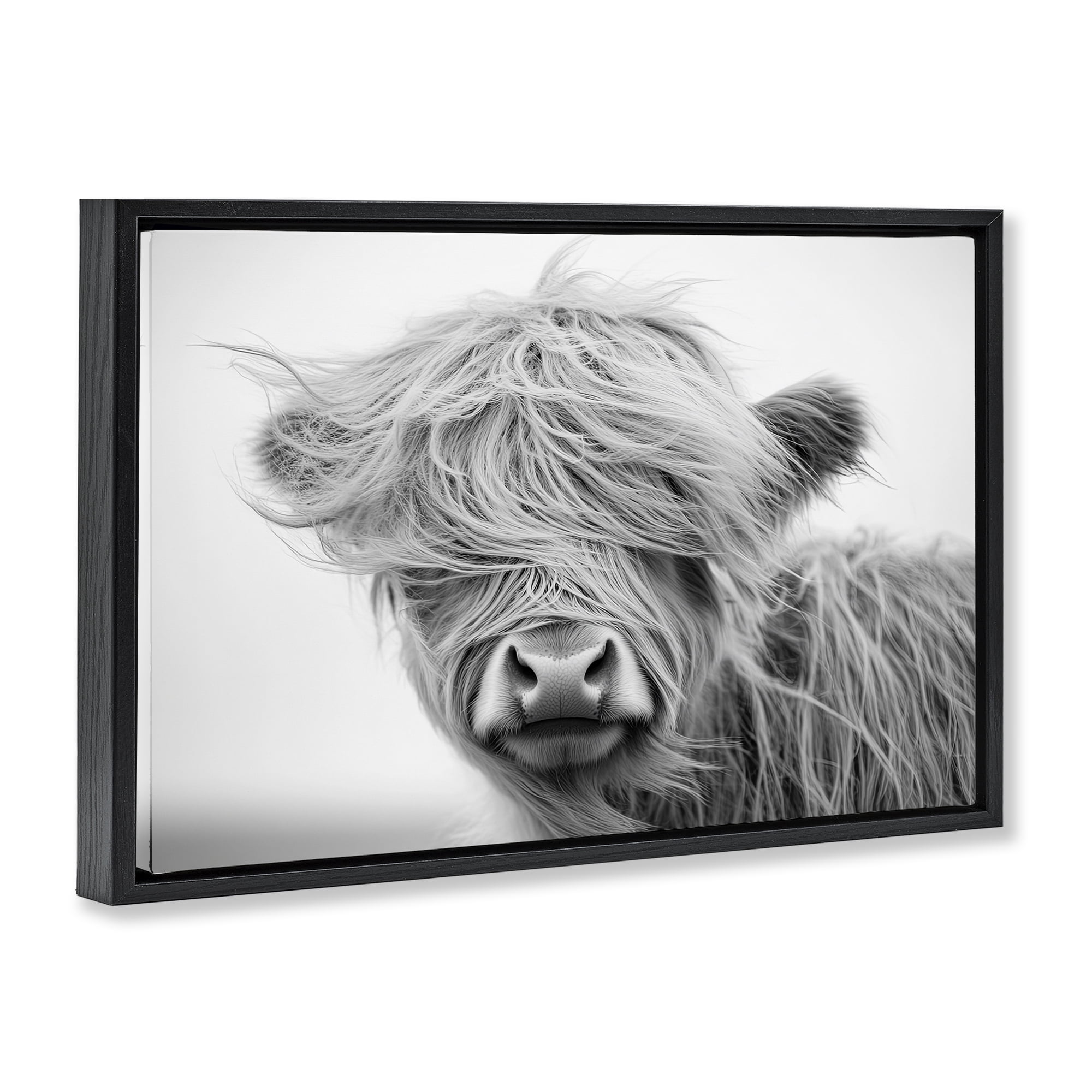 Stupell Industries Easy Breezy Cattle Black Framed Floater Canvas Wall Art, design by Tina LeCour