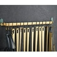 thumbnail image 3 of Pot and Pan Hanging Rack Wall Mounted Kitchen Rail with 12 Hooks Double Pipe, Golden, 3 of 5