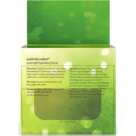 AVEENO Active Naturals Positively Radiant Overnight Hydrating Facial Moisturizer 1.7 oz (Pack of 3)