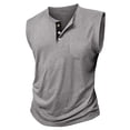 thumbnail image 5 of LTTVQM Muscle Tank Tops for Mens - Sleeveless 2026 Summer Spring Workout Gym Slim Fit Casual Henley Shirt Basic Tee Light Gray 3XL, 5 of 7