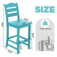 thumbnail image 3 of Costway Outdoor HDPE Bar Stool Patio Tall Chair Backrest Footrest All Weather Turquoise, 3 of 10