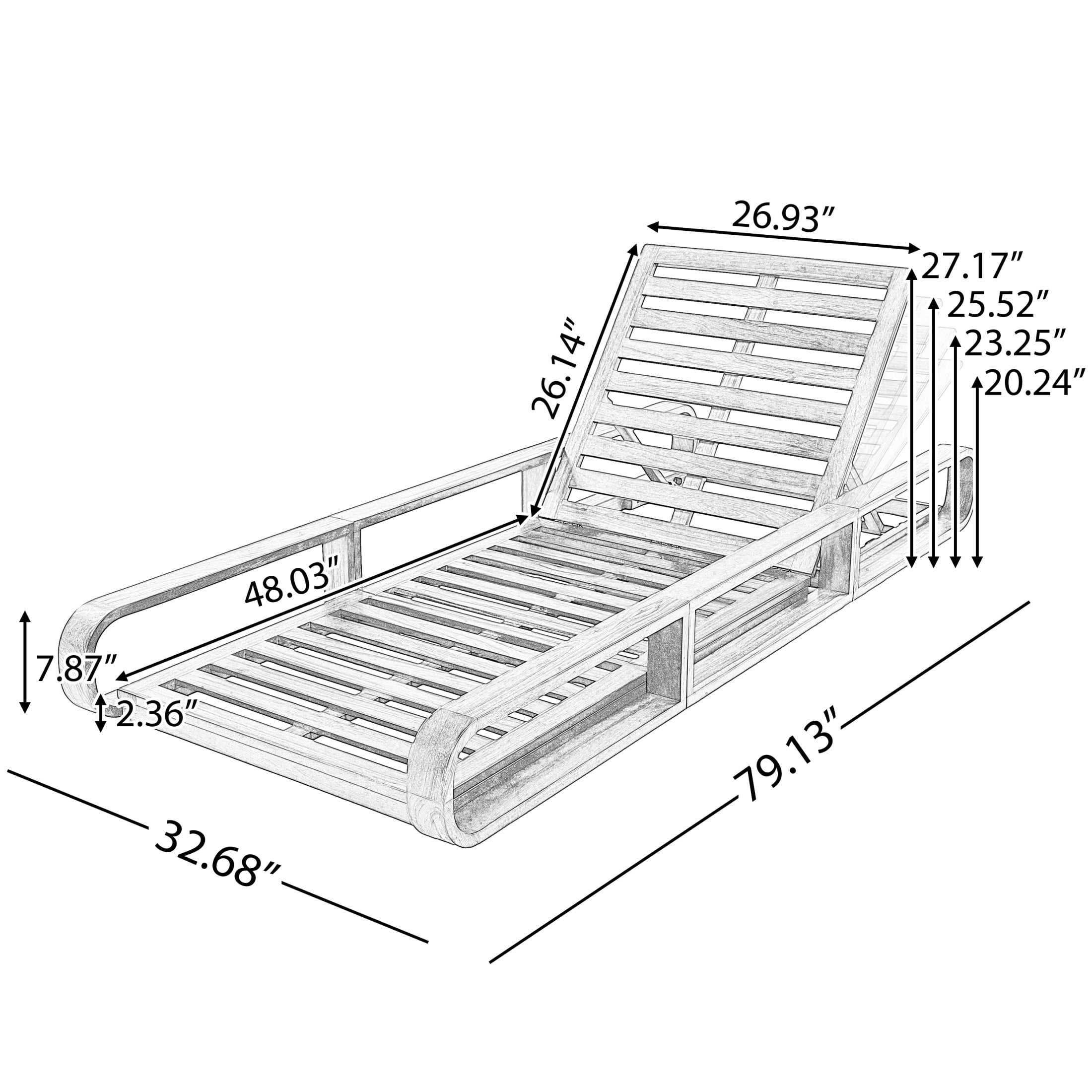 Christopher Knight Home 79" Outdoor Chaise Lounge Chair with 4-Position Adjustable Backrest, Light White