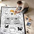 thumbnail image 5 of 120x80cm Halloween DIY Coloring Throw Blanket For Adults Washable Bed Cover With 50ml Marker Pens Black Tone, 5 of 6