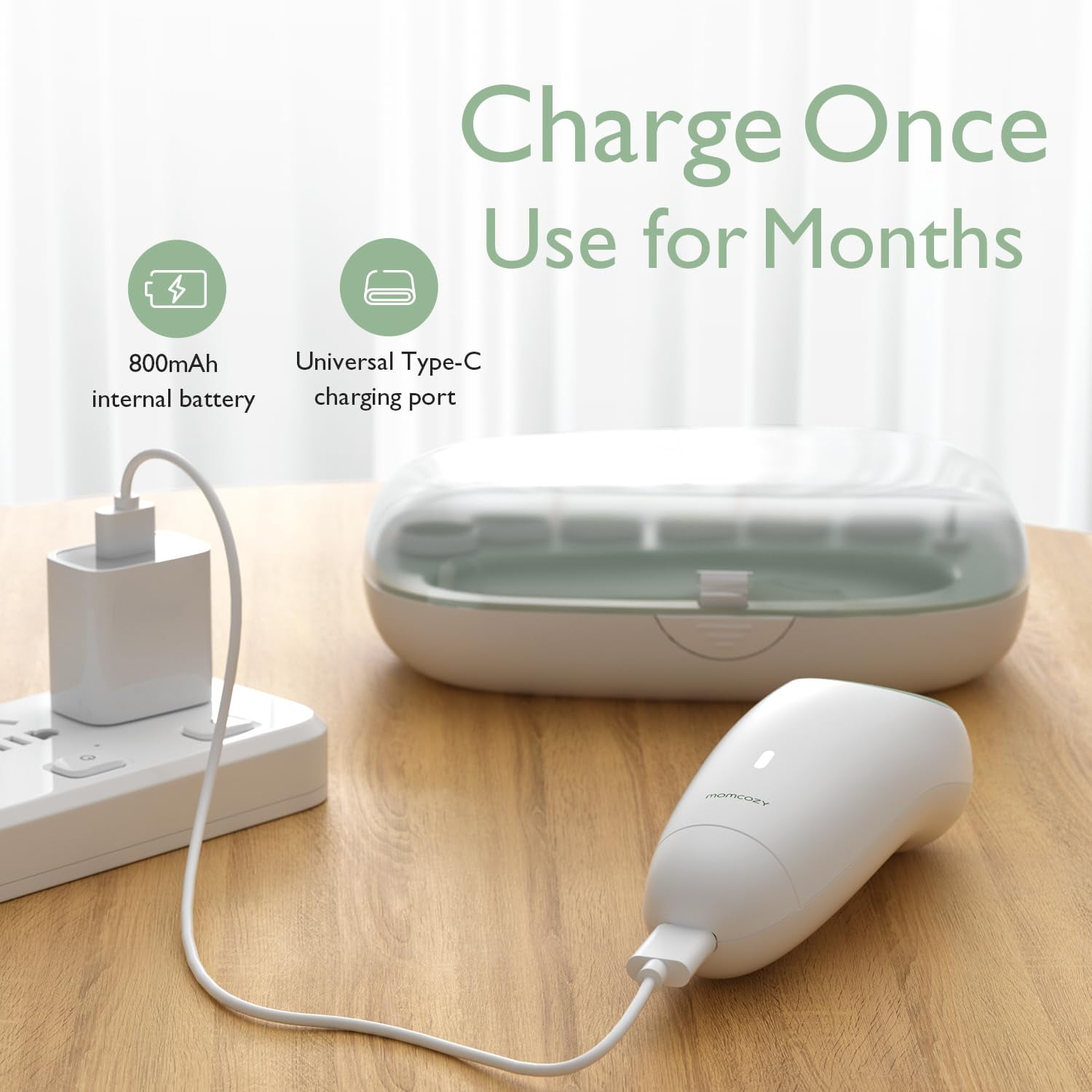 Momcozy Baby Nail Trimmer, Electric Rechargable，Gentle and Safe