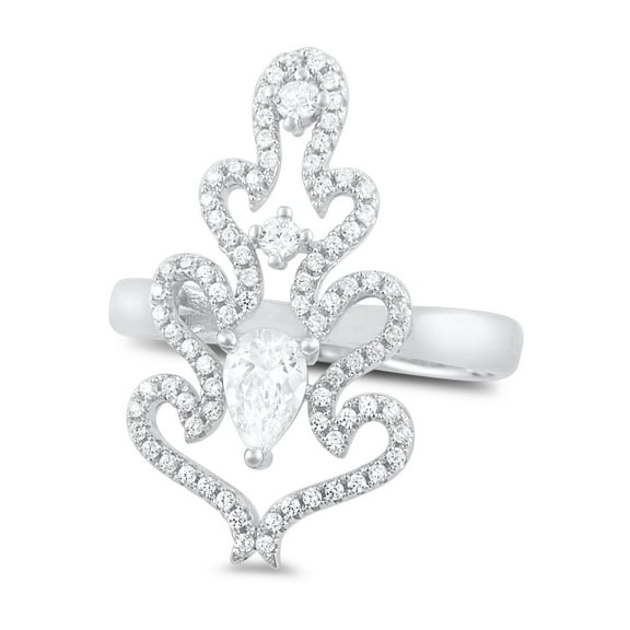 Sterling Silver Cz Christmas Tree Ring for Women and Teens - Size 4