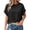 Black, variant on Women's Loose Fit Crew Neck Short Sleeve T Shirt with Hollow Out Back and Irregular Hem, Casual Summer Top for Daily Wear, Breathable and Trendy Blue M