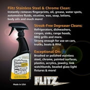 Flitz Stainless Steel Appliance Polisher & Degrease Multi-Surface Metal Cleaner, Streak-Free Shine, 16 oz