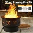 thumbnail image 3 of XIZZI Outdoor Patio 4-piece Wicker Rattan Furniture Set with Wood Burning Fire Pit,Grey, 3 of 10